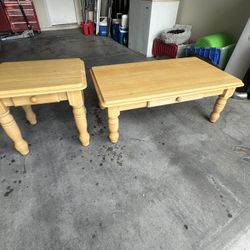 Coffee Table And End Table, Solid Wood
