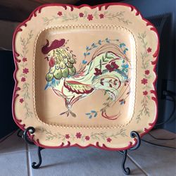 Rooster Painted Platter