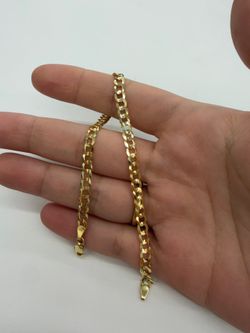 10KT Real Gold Cuban Bracelet Solid Style