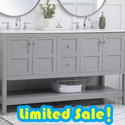 60" grey with countertop