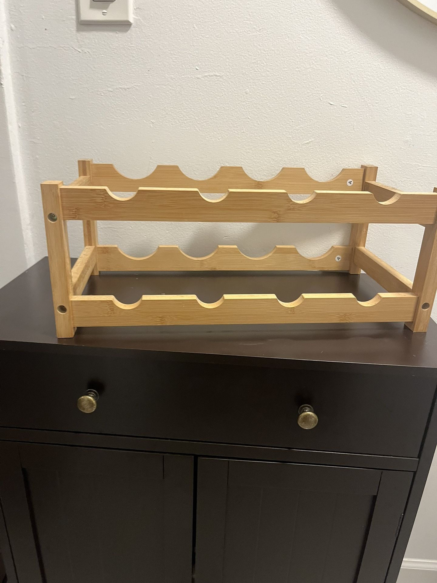 Bamboo Wine Rack - 2-Tier Countertop Display Shelf for 8 Bottles