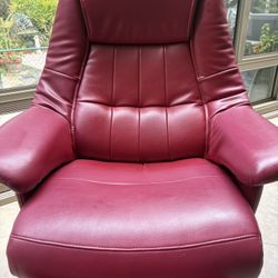 Swivel- Recliner With Ottoman Metal Platform