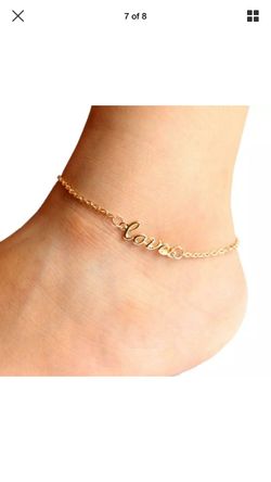 Gold Letter Love Anklet
