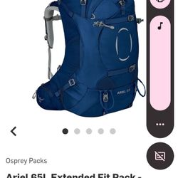 Osprey 65L Hiking Backpack Mattalic Blue