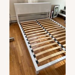 CB2 Alpine White Metal Queen Bed Frame