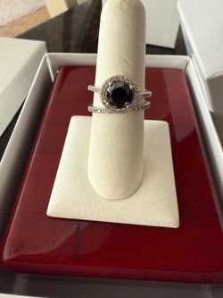 14k Gold black diamond set