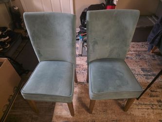 2 velvet blue/teal chairs