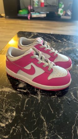 Nike Dunk Low Kids Sneakers Pink White 10C