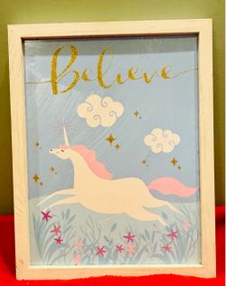 Believe Unicorn Framed Wall Art