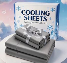 New! Luxury Cooling Sheets with Extra Deep Pockets - Queen size Gray