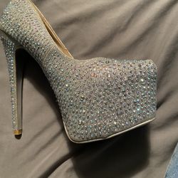 Silver Swarovski Crystal Heels