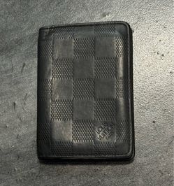 Louis Vuitton LV Dark gray/ black leather Damier Infini pocket organizer wallet