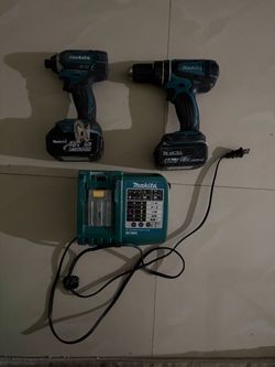 Makita drill set with 2 batteries and charger impact and hammer drill with 2 batteries included