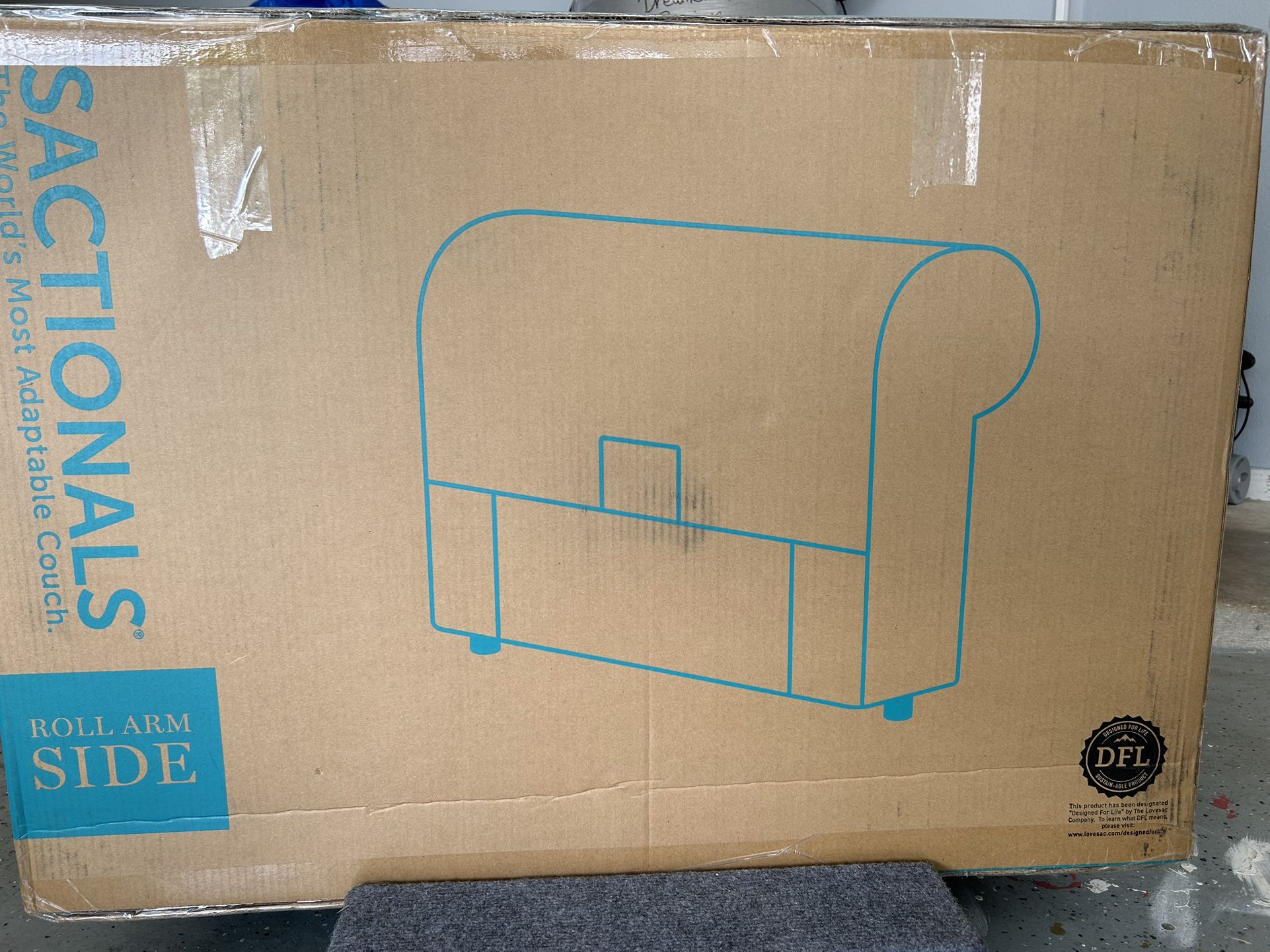 Pair Of LoveSac Sactionals Roll Arm Side Inserts