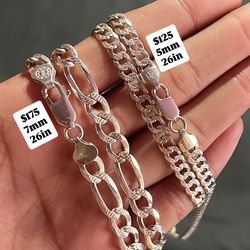 SOLID SILVER CHAINS