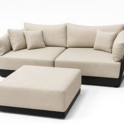 Inside Weather 2-Seater Couch with Ottoman – Like New