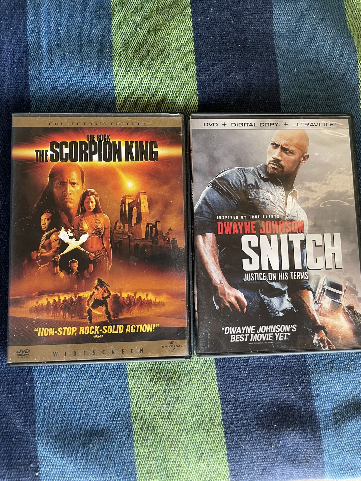 🎬 Dwayne “The Rock” Johnson 2‑Movie DVD Bundle – The Scorpion King & Snitch – Action Movies - $5