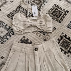 Linen Top And Pants Set 
