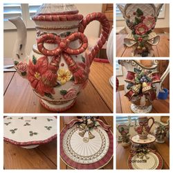 FITZ & FLOYD CHRISTMAS & POINSETTIAS COLLECTION 