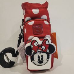 Disney Parks Minnie Mouse Water Bottle Lug Bag. New