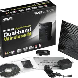 Asus RT-N56U dual band wireless gigabit Router + built-in 2x USB storage/printer server