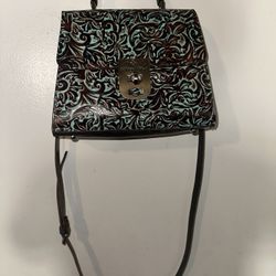 Patricia Nash Turquoise Tuscan Tooled Chauny Purse Handbag