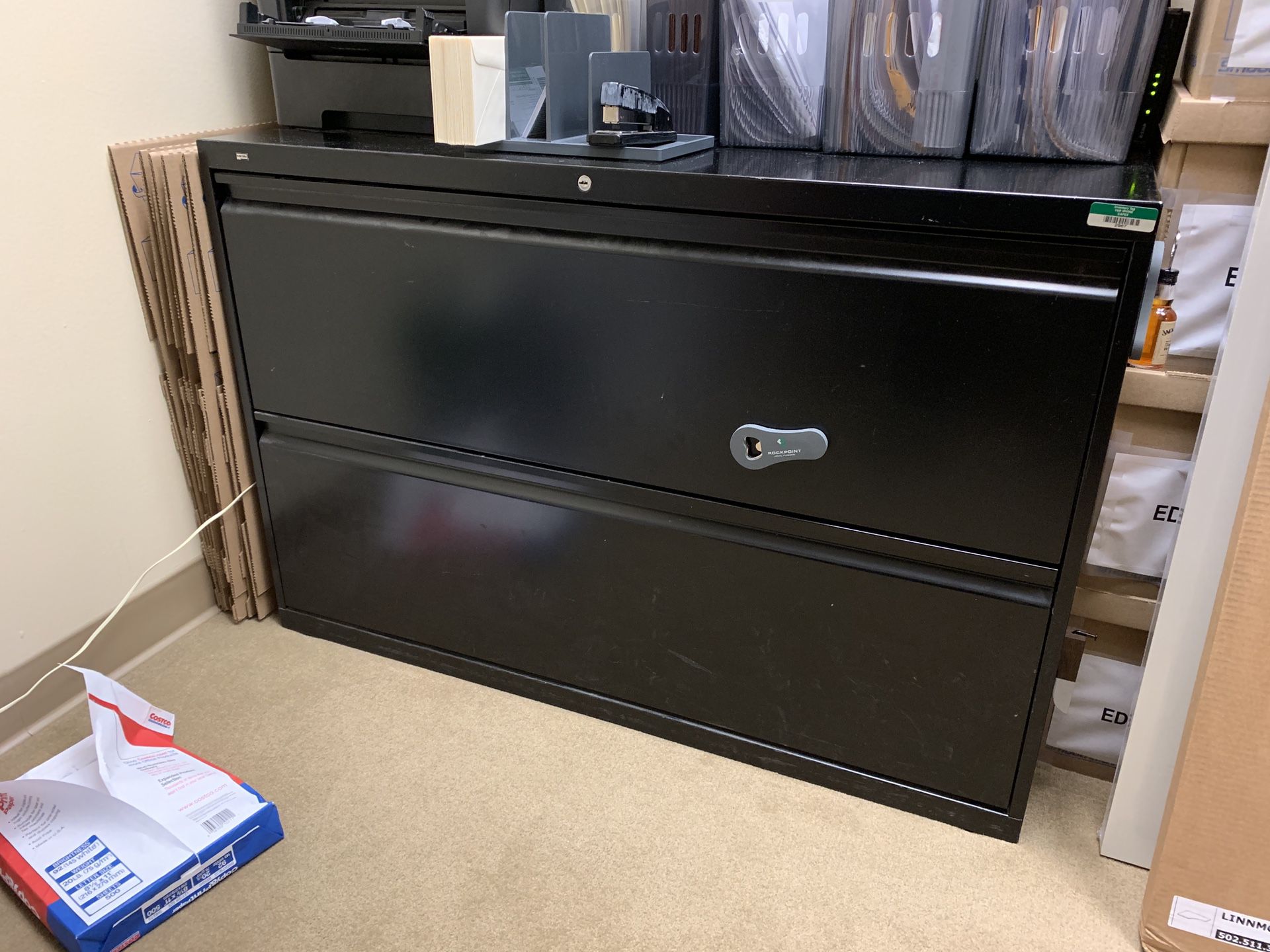2 drawer filing cabinet black