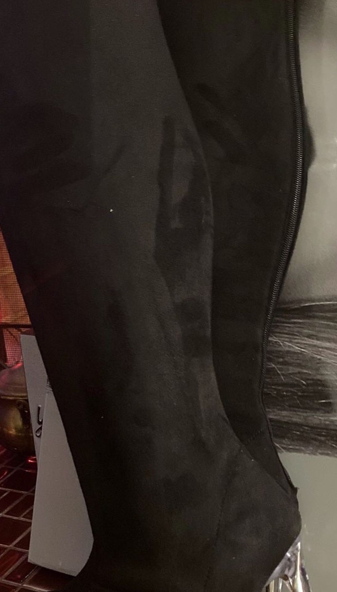 JLo Knee High Black Suede Boots