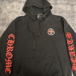  CHROME HEARTS HOODIE BLACK/RED L