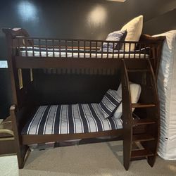 Nautical Wood Twin Over Twin Bunk Bed 