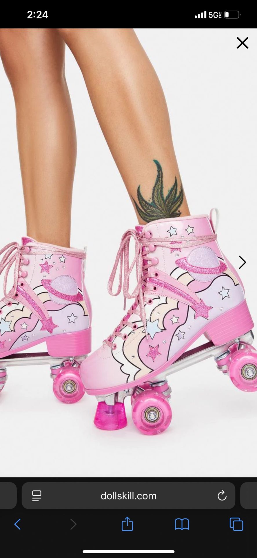 Dolls Kill Sugar Thrillz Groovy Galaxy Roller Skates