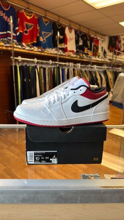 New Jordan 1 Low white university red size 10
