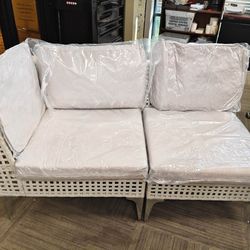 2 Pcs 28.7" High Back Patio PE Wicker Outdoor chairs Light Grey