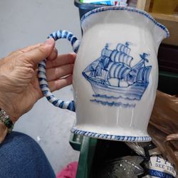 Home Decor Pacific Rim Import Coop Water Pitcher Blue Boat See Descriptions