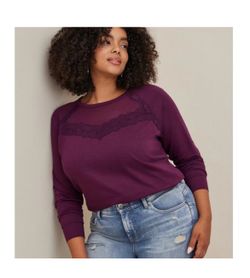 TORRID 3X Purple Mesh Sweatshirt