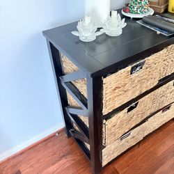 6 drawer wicker storage unit