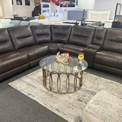 Brown L-shaped Recliner Sectional Couch For Sale ( New & In Box Furniture ) 35% Off