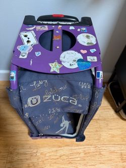ZÜCA Rolling Bag / Seat – Purple Frame + Insert – Great for Skating, Dance or Travel