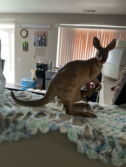 Kangaroo with Joey Figurine for home decor