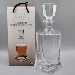 Glass Twisted Whiskey Decanter
