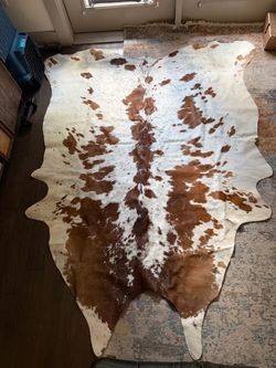 Natural Cowhide Rug Brown and White