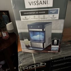 Vissani  34 lbs. Countertop Portable Nugget Ice Maker with Automatic Cleaning in Stainless 