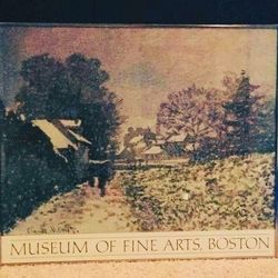 Framed Claude Monet “Snow at Argenteuil” poster.   Dimensions: 28” x 23.5”