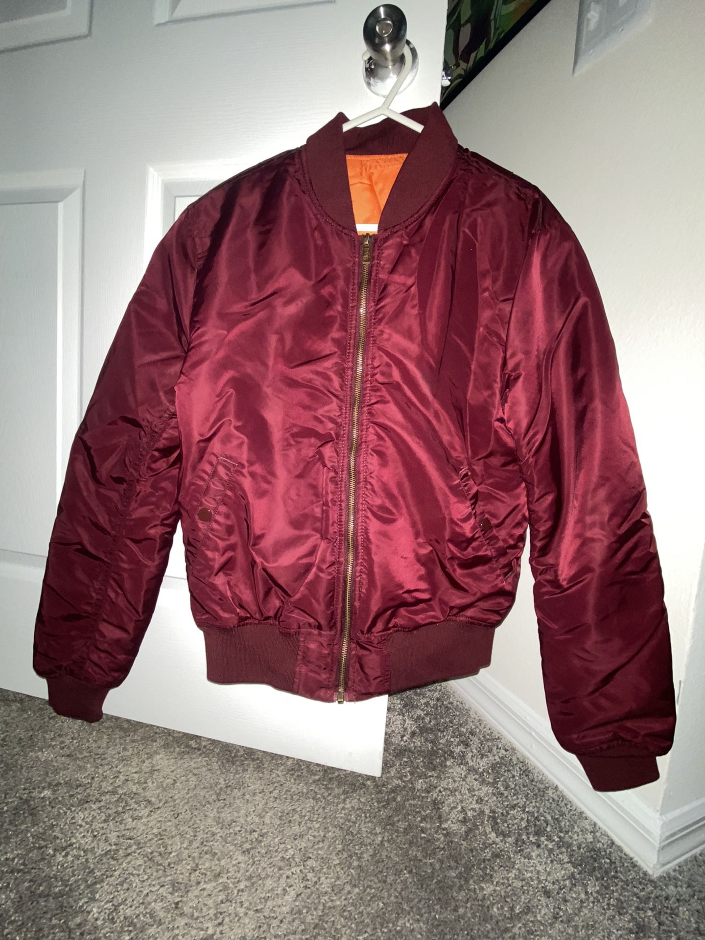 ESNTLS Burgundy Bomber Jacket (M)