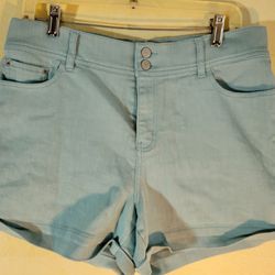 Women's New York & Company Mint Denim Shorts Sz 12