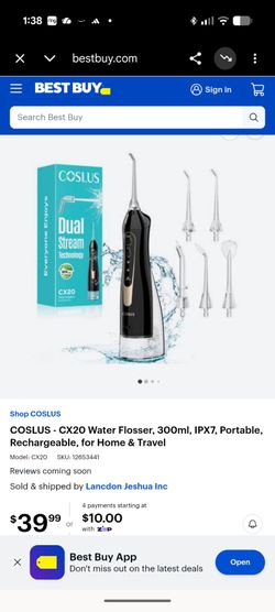 COSLUS

Glove

Dual Stream Technology

BPA free

HS FC

C20

Oral Irrigator