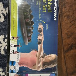 ProForm Neoprene Dumbbell Set with Rack - 32 Ibs. Total Weight - 3 Ib., 5 lb., 8 lb. Dumbbells - Exercise Chart and DVD Included