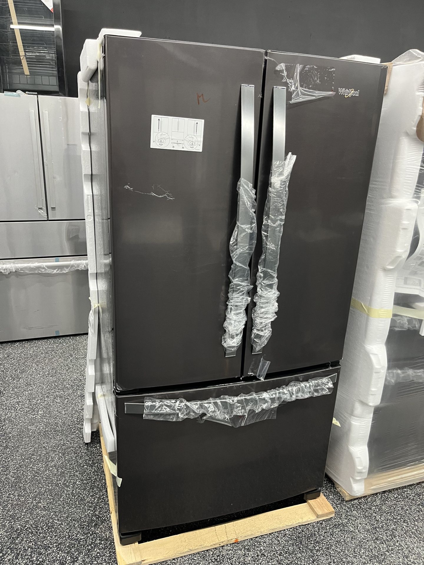 Whirlpool French Door Black Stainless Refrigerator With Ice Maker