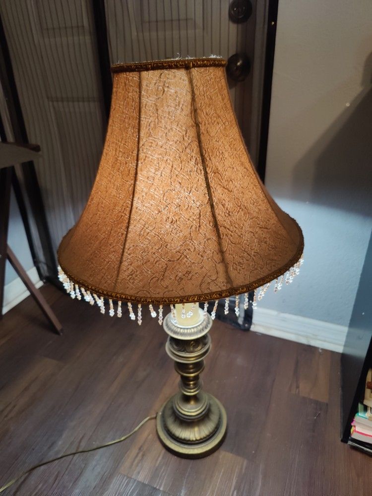 Old Vintage Lamp Brass Base Heavy 