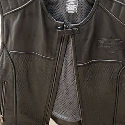 Harley Davidson Genuine Leather Jacket and Harley Davidson Leather Vest 
